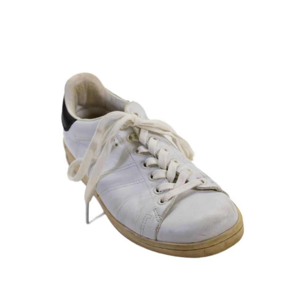 Isabel Marant Womens Leather Lace Low Top Sneakers White Black Size 7
